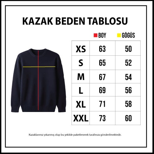 Kazak beden tablosu